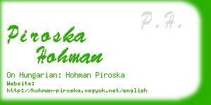 piroska hohman business card